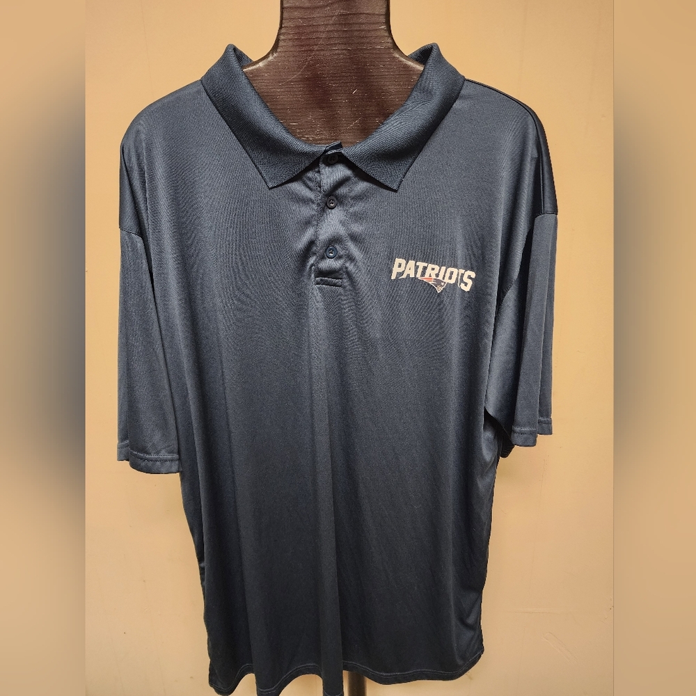 Fanatics Men's Size 2XLT New England Patriots Navy Short Sleeve Polo Shirt